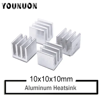 

10Pcs YOUNUON Silver 10x10x10mm Aluminum Heat Sink Radiator Heatsink,Electronic Chip Cooling Radiator Cooler for IC MOSFET SCR