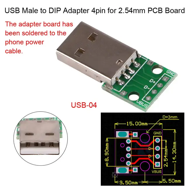 Componenti Elettronici DIY Adattatore USB A DIP - 10 Pezzi Tipo A Maschio, Passo 2,54mm Per Progetti Fai-da-te Schede Prototipazione - Foto 7