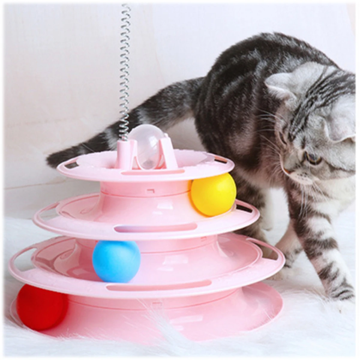 Dadaism игрушки для кошек развлекательный Диск Pet Cat интерактивная игра дисковая игрушка Foure-tier Cat вращающийся стол с мячом