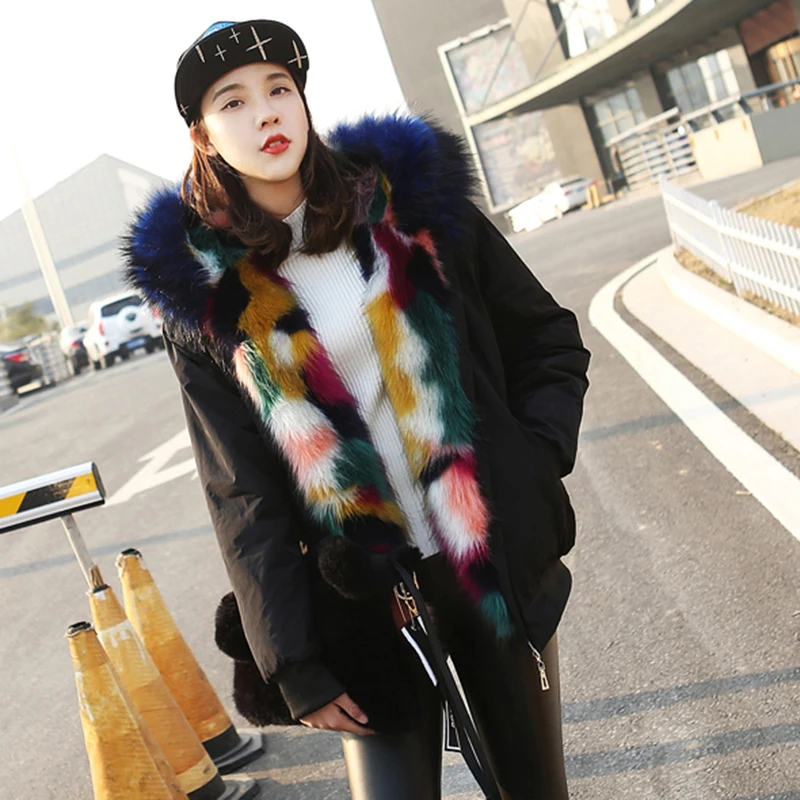 Fourrure Haute Fausse Des À Grande Femmes Chaud Photo Capuchon De Qualité Color Nuw348 Confortable Hiver Et Taille 2019 Mode Manteau Courtes SIwf6xq