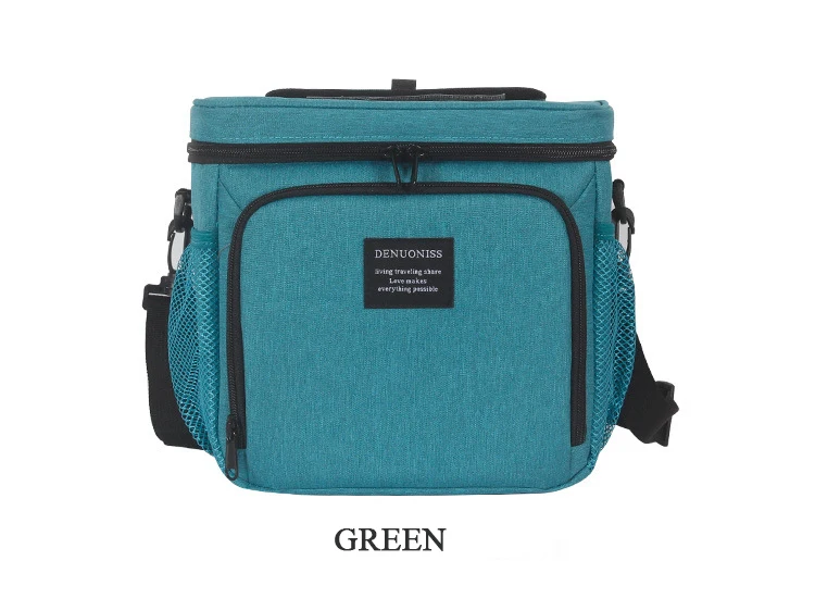 13L переносная сумка для пикника, термос, сумка для ланча, холодильник для еды, холодильник, холодильная коробка, изолированная сумка, сумка для хранения, Сумка для кемпинга - Цвет: Зеленый