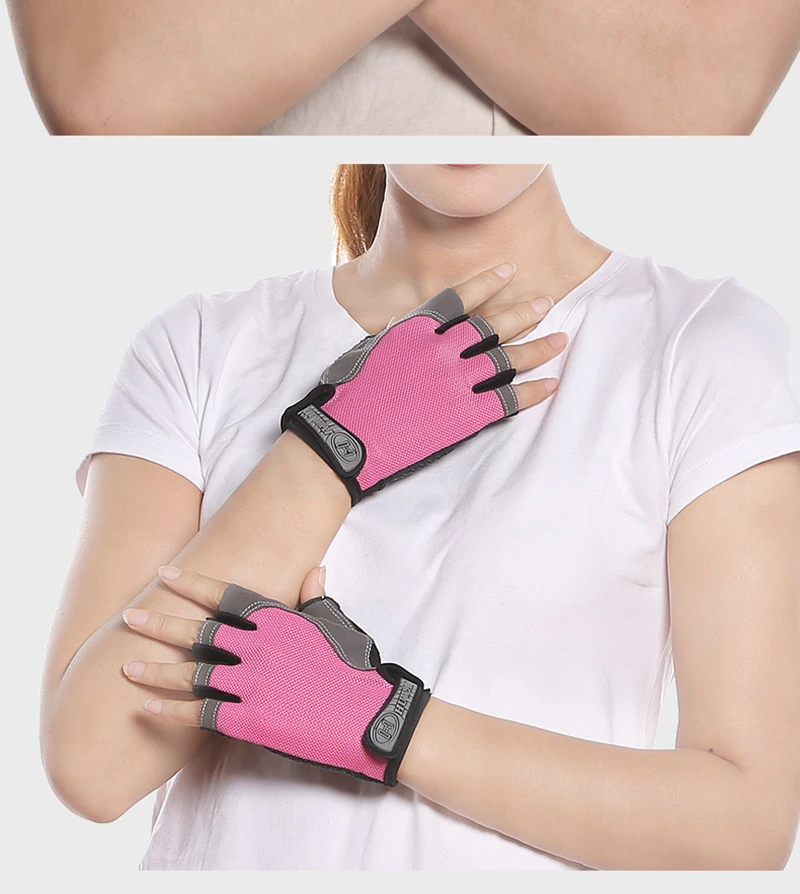 Summer menwomen fitness gloves gym weightlifting cycling yoga bodybuilding training thin breathable non-slip half finger gloves (11)