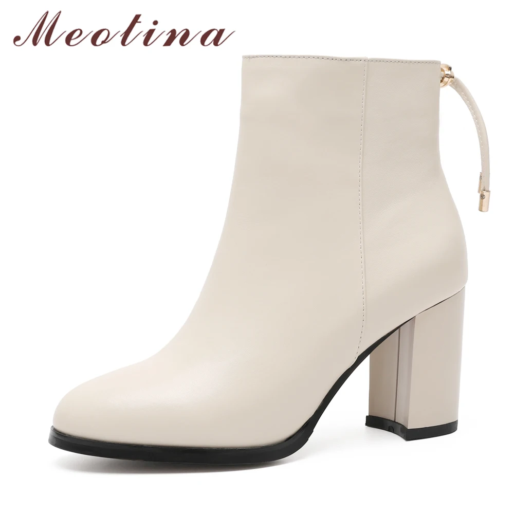 leather high heel ankle boots