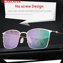 WEARKAPER,, настоящий Титан, без винта, дизайн, прогрессивные очки для чтения, мужские очки для дальнозорких диоптрий, мужские очки, 1,0-3,5