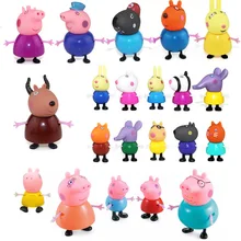 Peppa Pig George Guinea Family Friend Pack 21pcs Action Figure Original Pelucia Anime Toys Gift For Children Pink Pig pink pig peppa pig george guinea family pack dad mom action figure original pelucia anime toys gift for children