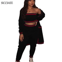 3 Piece Set Women Striped Printed Strapless Crop Top Long Pants Maxi Cardigan Fringe Outfits Tube Cape Bodysuit Casual Oversized 3 Piece Set Women Striped Printed Strapless Crop Top Long Pants Maxi Cardigan Fringe Outfits Tube Cape Bodysuit Casual Oversized
