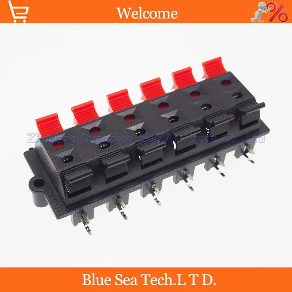 New WP12 1 Single row six port audio wire clips audio socket speaker