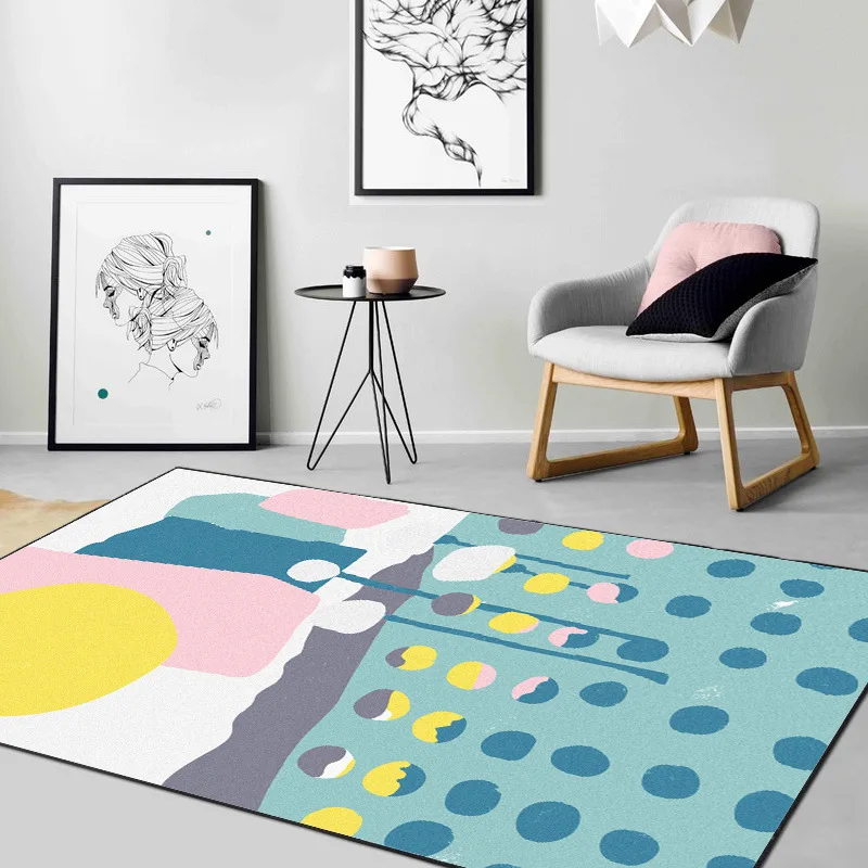 

Nordic modern crystal velvet carpet kid room living room table cute full bedroom bedside rug kitchen bathroom non-slip mat home