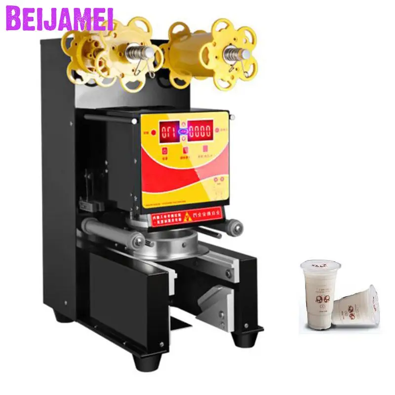 

BEIJAMEI Commercial Juice Cup Sealer Machine Bubble Milk Tea Cup Sealing Machine Automation Plastic Cup Sealing Machine