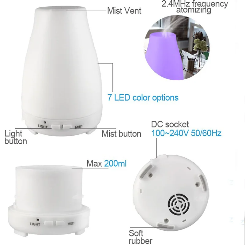 Ультразвуковой аромадиффузор для эфирных масел 200 мл|diffuser ultrasonic|aromatherapy oil diffuseraroma