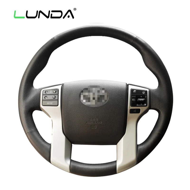 Buy LUNDA Black Leather Car Steering Wheel Cover for