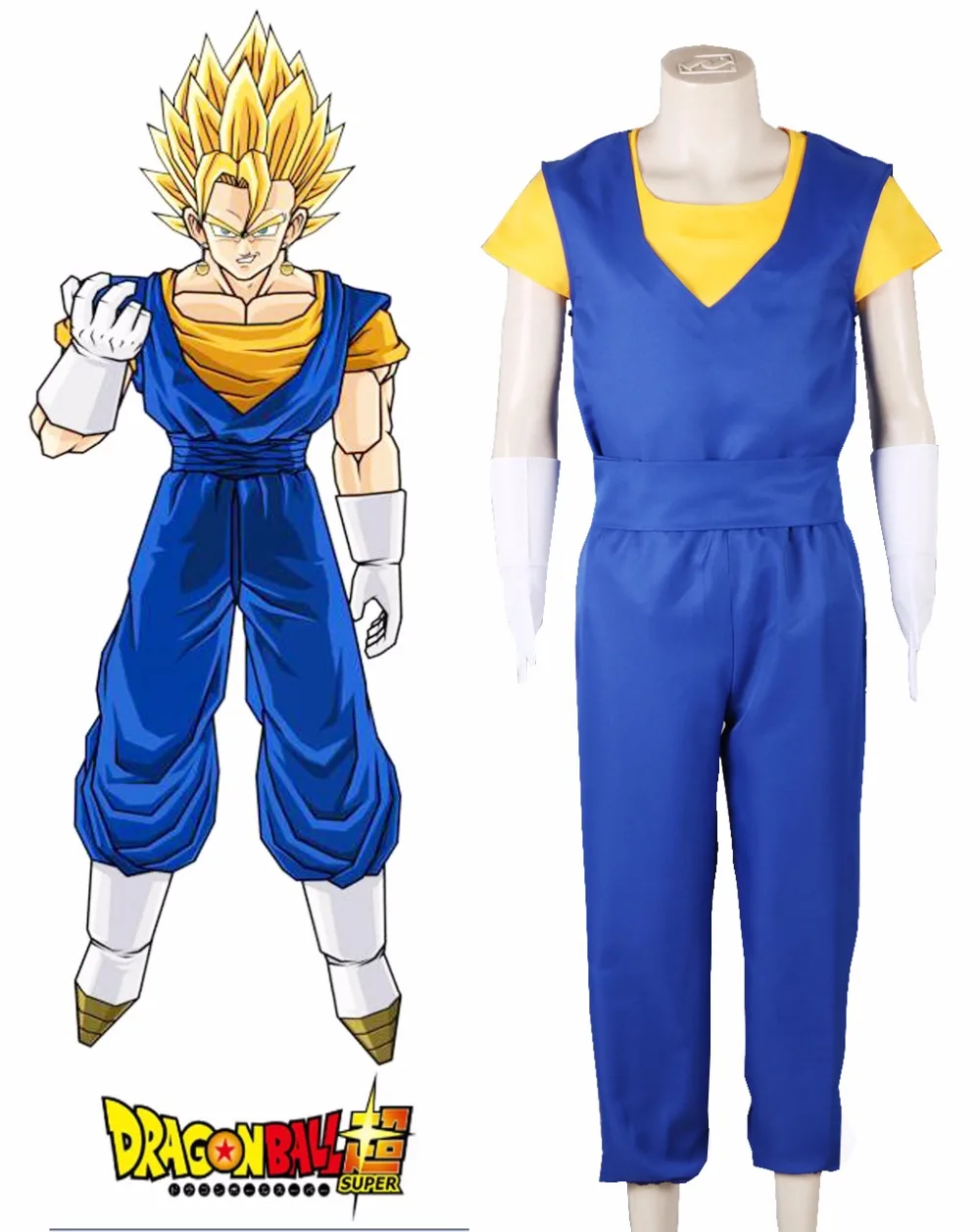 

Free Shipping Dragon Ball Super Son Goku and Vegeta Vegetto Fighting Uniform Anime Cosplay Costume