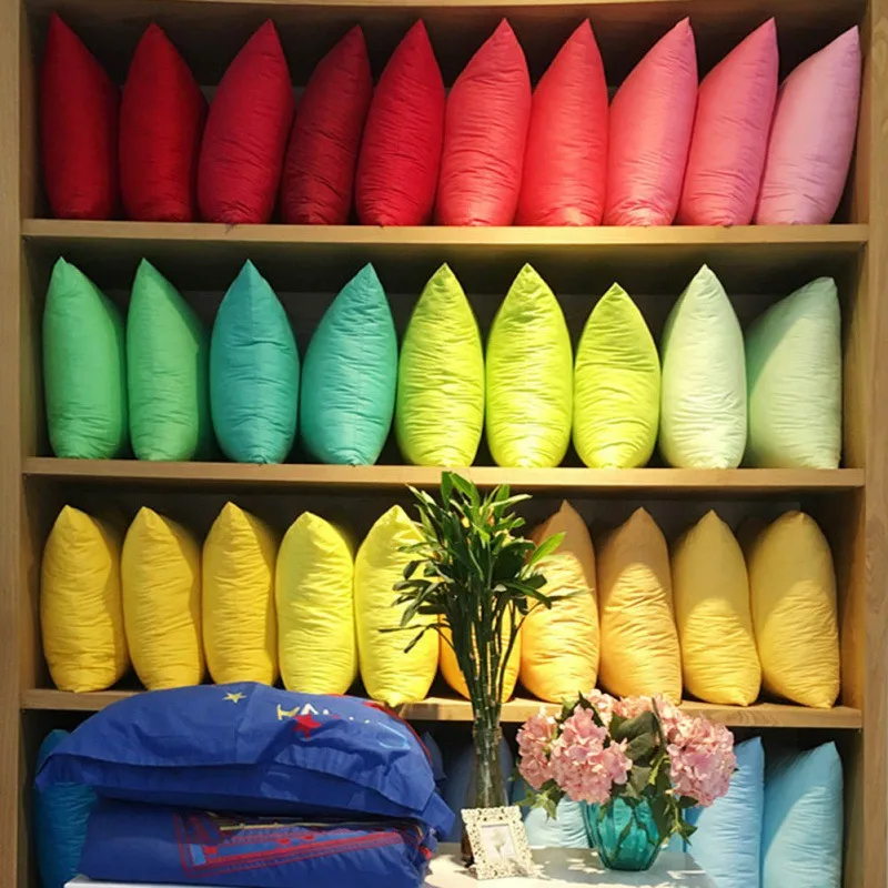 

Solid Colors 100% Cotton pillowcase Comfortable Throw Pillow Case decorative pillowcase High quality 3 size 10 color 2017