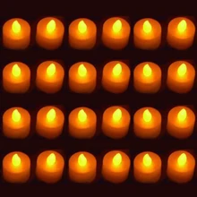 10 шт./лот беспламенный мигающий светодиодный светильник долгая жизнь Праздничная Свадебная вечеринка батарея работает Янтарный светодиодный короткие свечи