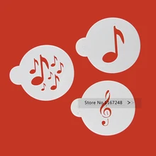 Йо 3 шт./лот музыкальная нота трафарет для выпечки печенье молд, аксессуары для выпечки торт, печенье, сладости и ремесла Инструменты пирожные и капкейки трафареты