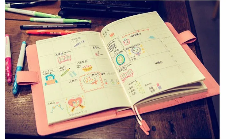 Blossom-Literature-and-art-fresh-creative-Notebook-kawaii-personal-diary-Agenda-Scheduler-Memo-Korean-day-Planner-cute-stationery-PU-Leather_75
