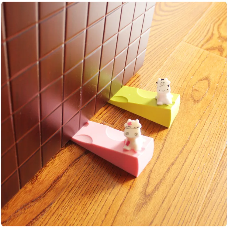 4pcs lot Cartoon Cheese Cow Style Safety Door Stop Edge Kids Door Stopper Holder Safety Baby