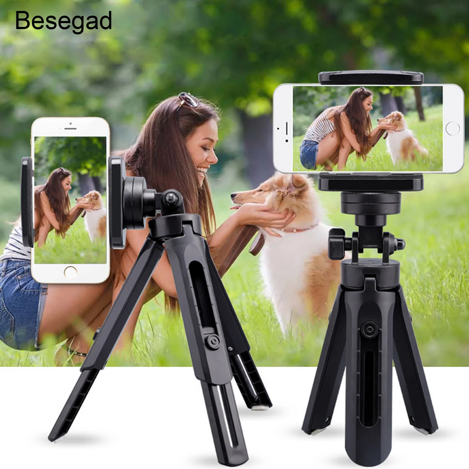 

Gosear Portable Adjustable Rotatable Tripod Holder Stand Mount Bracket for Mobile Phone DSLR Mirrorless Gopro Action Cameras