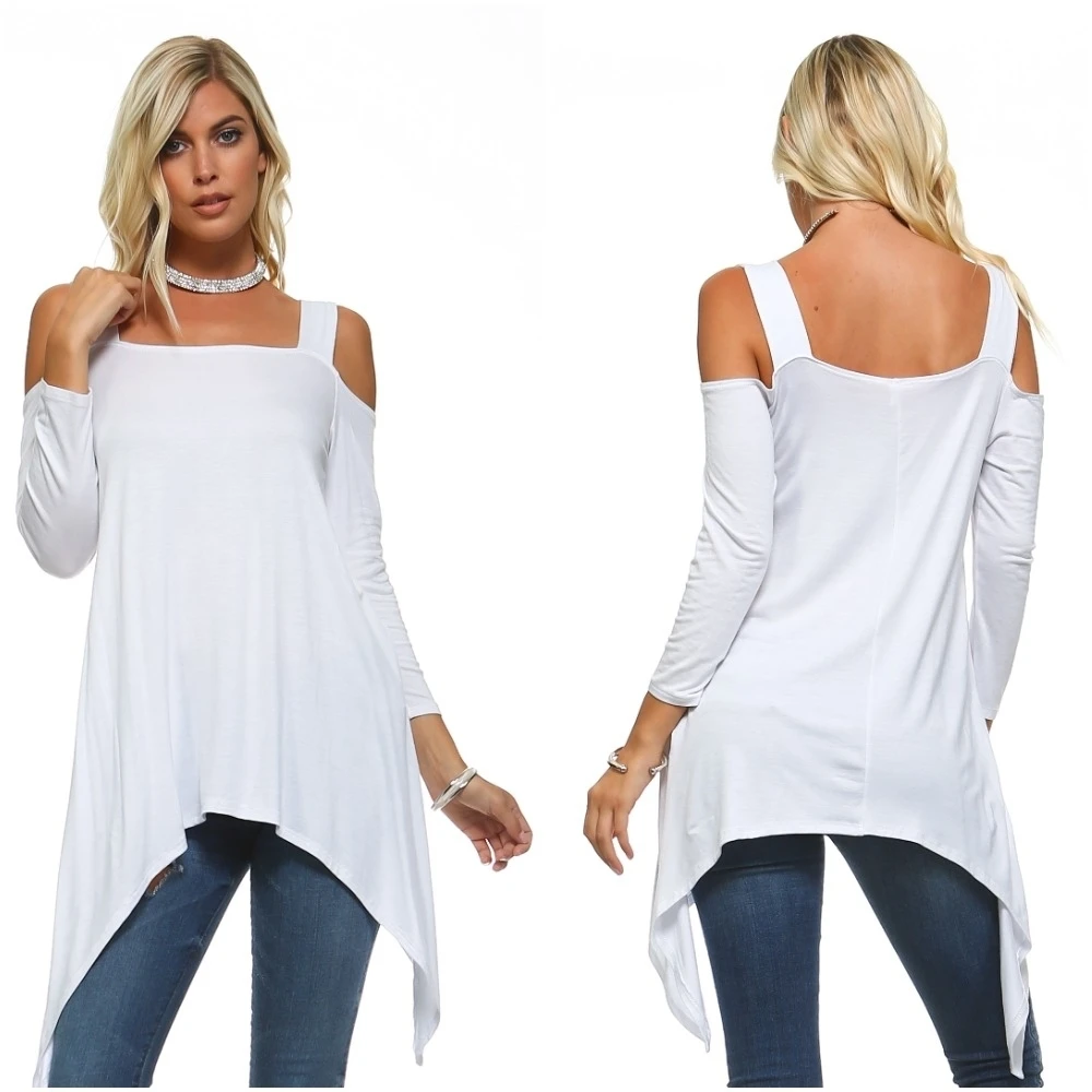 Isaac Liev Women's Wide-Strap Cold Shoulder Sharkbite Tunic (3)