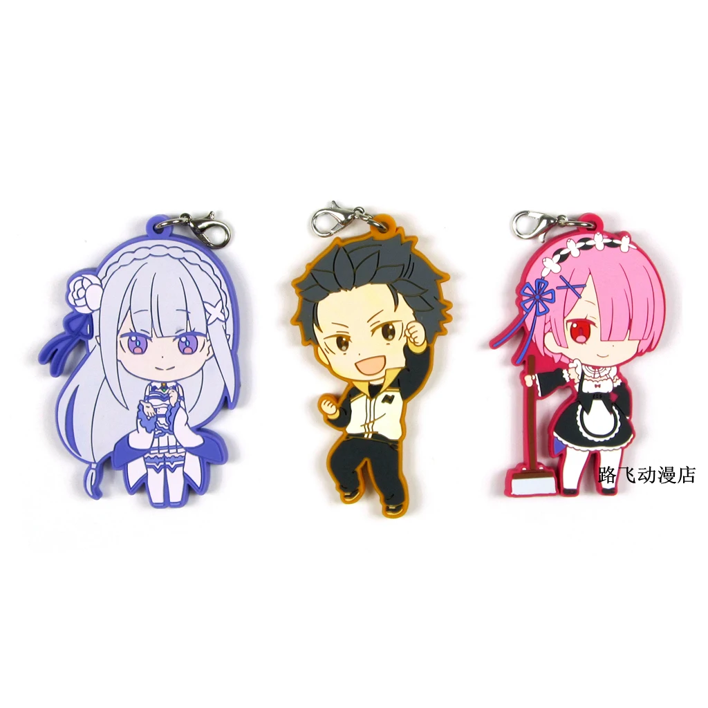 

Re:Life In A Different World From Zero Subaru Natsuki Ram Emilia Action Figure Anime Model Rubber Keychain Pendant Gifts 6cm