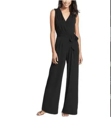 wide-leg jumpsuit pants sleeveless V-neck jumpsuit trousers NEW wide-leg jumpsuit pants sleeveless V-neck jumpsuit trousers NEW