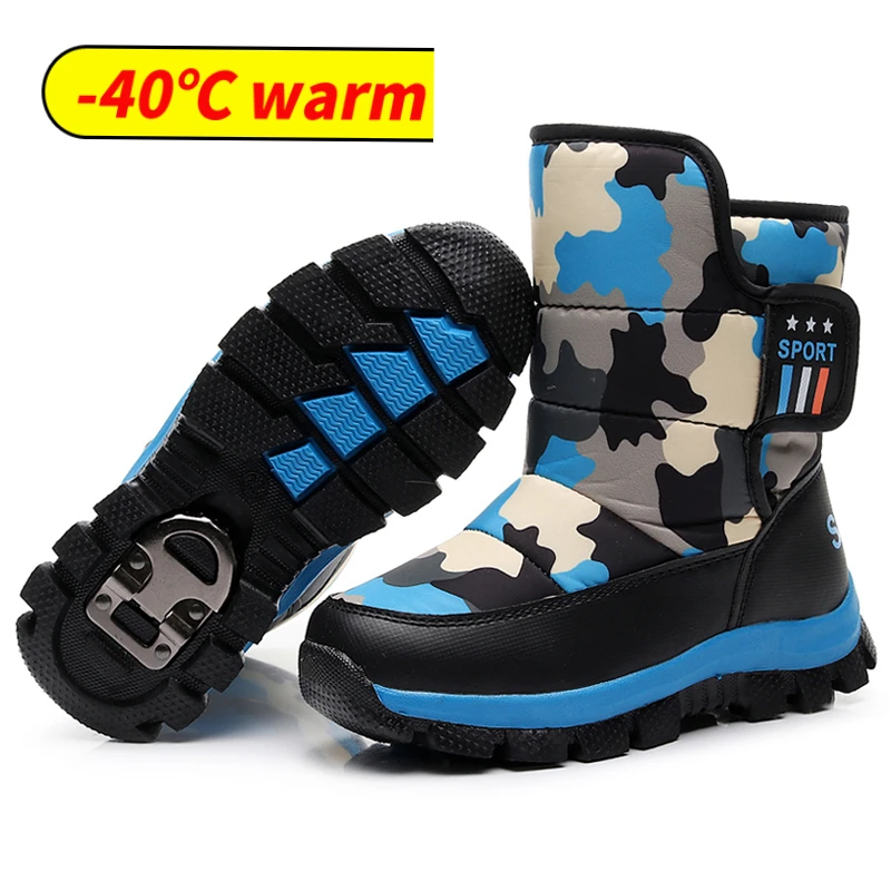 Children Boots Boys Snow Boots Girls Waterproof Children Shoes For Boys winter warm baby shoes Stud