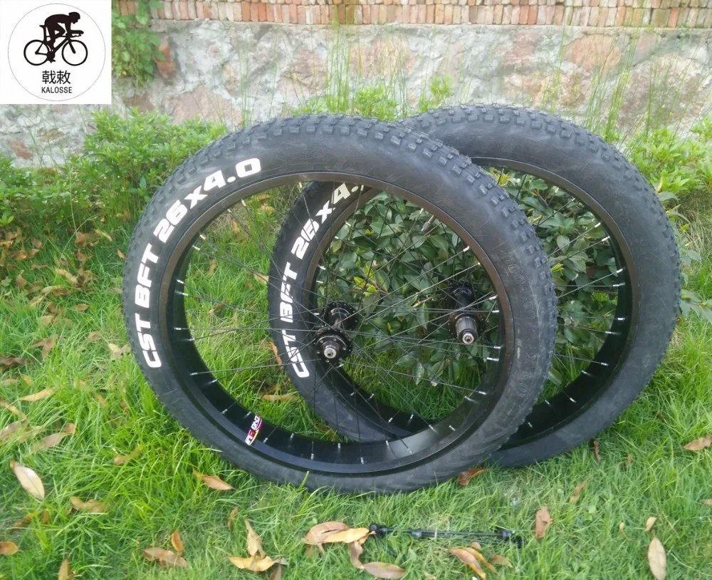

Kalosse Fat bike wheel ,now bike wheels 2 bearings 135/190mm hubs 7/8/9/10S cassette , 26*4.0 tires