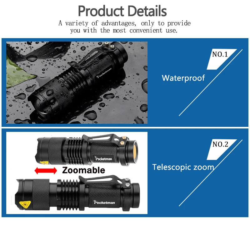 Акция! светодиодный тактический фонарик Q5 4000лм+ 6000лм светодиодный фонарик T6 Zoomable Linternas светодиодный фонарик ультра яркий свет