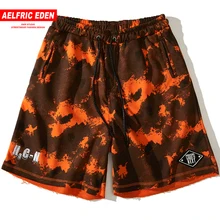 Aelfric Eden, цветные спортивные шорты для занятий фитнесом, мужские, Harajuku, длина по колено, дышащие, в стиле хип-хоп, уличная одежда, летние, модные, короткие, для бега