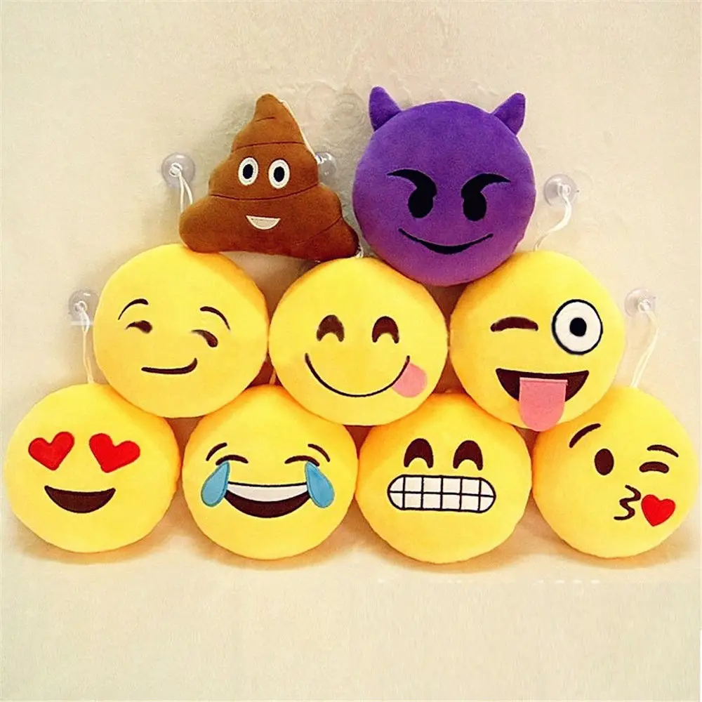 

8 Styles Soft Emoji Smiley Cushions Pillows QQ Facial Emotions Pillow Yellow Round Cushion Stuffed Plush Toy Gift For Baby Kids
