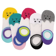 5 пар, женские ультратонкие прозрачные носки, прозрачные шелковые носки, повседневные невидимые носки-башмачки, женские носки с животными, Meias