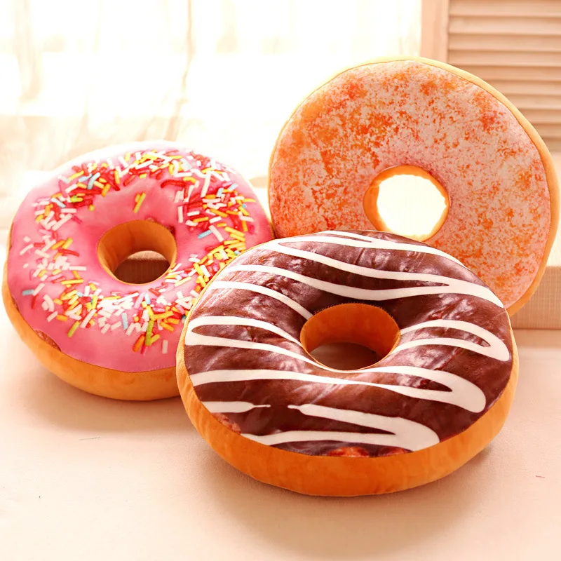 

1Pc Cute Donuts Pillow Chocolate Cushion Cushions For Sofa Decorative Soft Plush Pillow Seat Pad Sweet Donut Foods Cushion Case