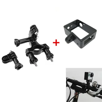 

Bike Motorcycle Handlebar Seatpost Rack Mount+Standard Protective Frame Mount For Gopro hero 3+ 3 4 Camera