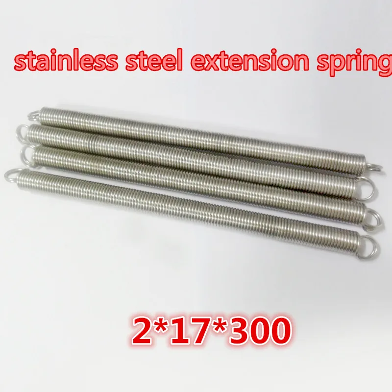 

2pcs 2*17*300mm stainless steel extension spring tension springs