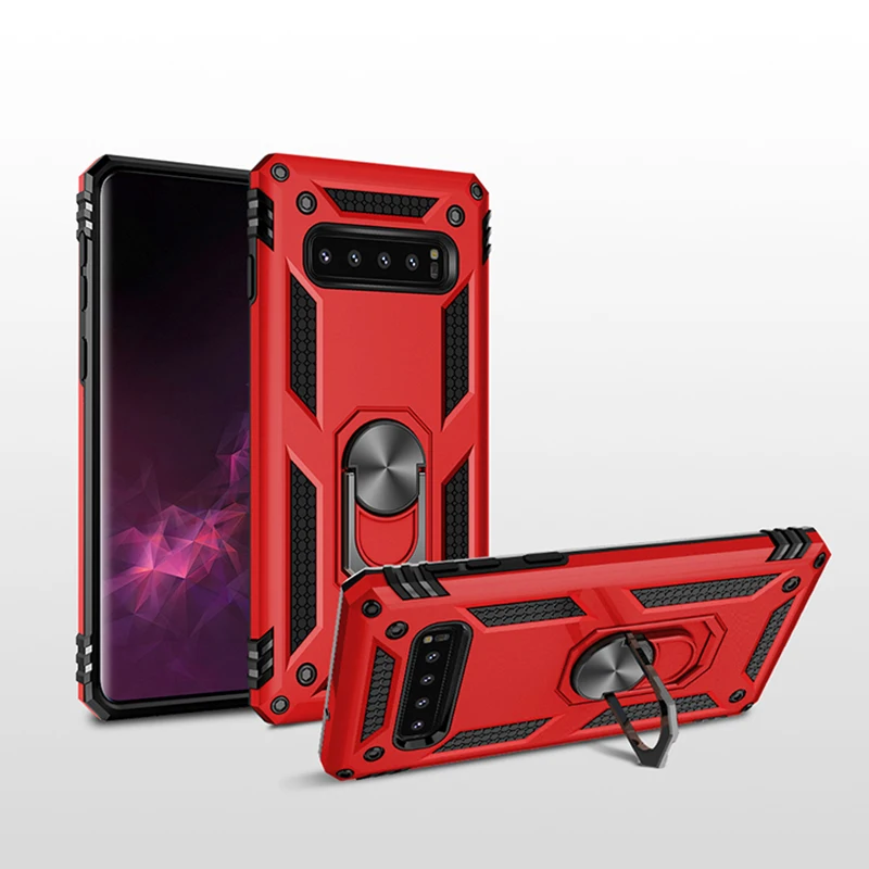 

Hybrid Armor Stand Case for Samsung S10 S10e S8 S9 S10 Plus Cases Shockproof PC TPU Back Cover for iPhone 7 8 6 6S Plus X XS Max