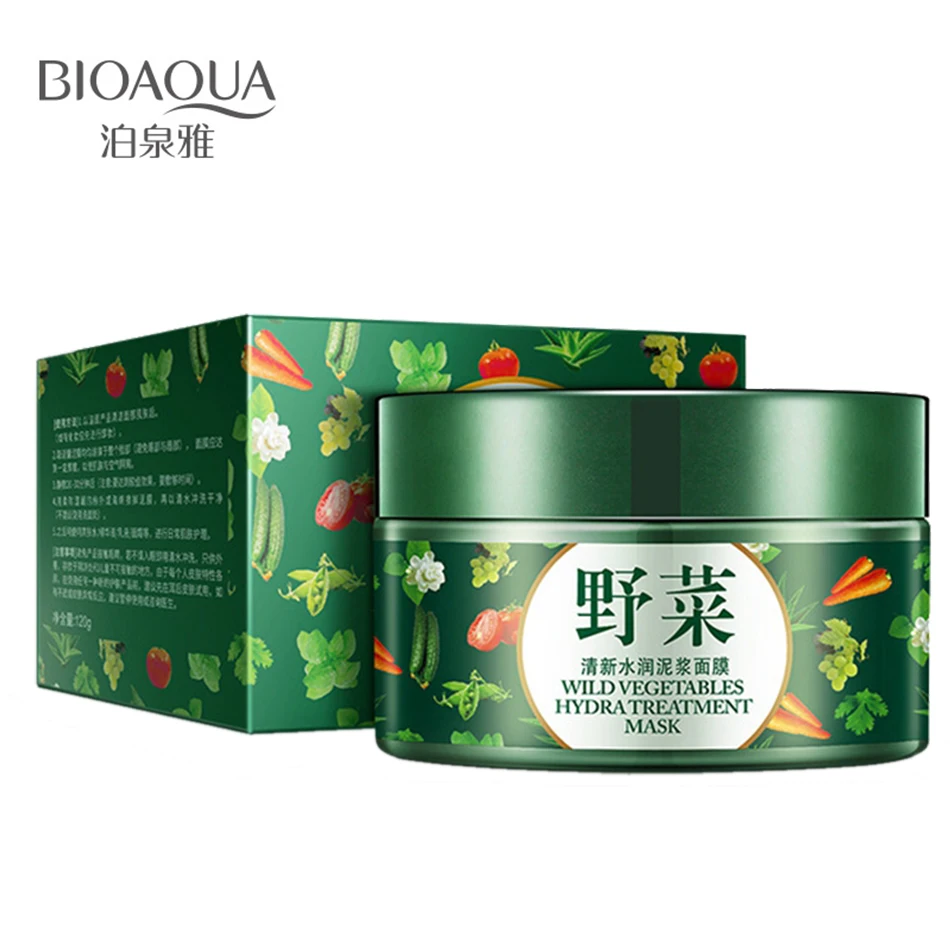 BIOAQUA Green Mud Masks Vegetable Mud Face Deep Cleaning Acne Mask