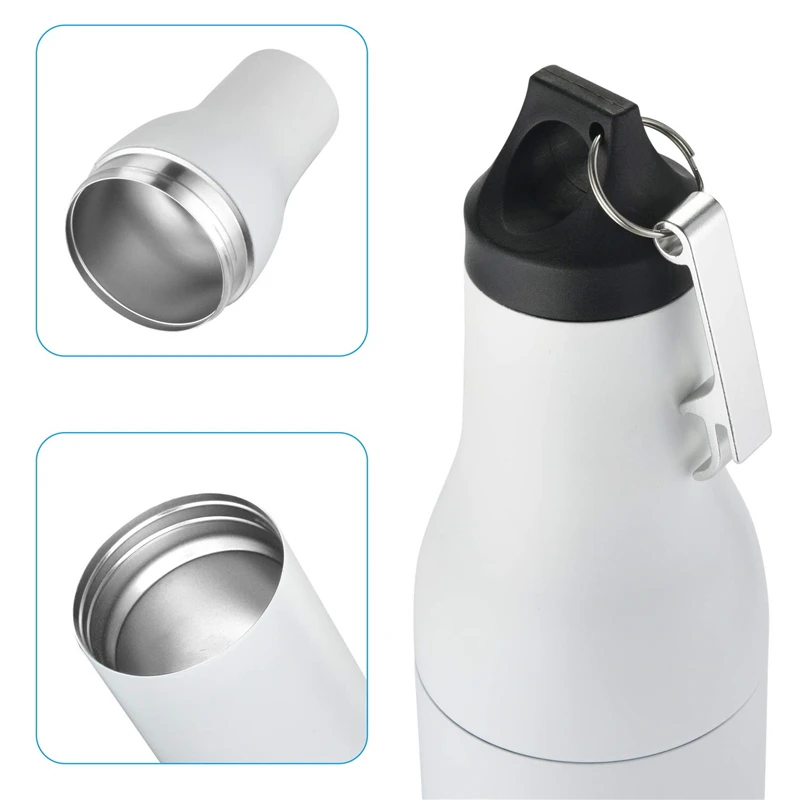 New 12oz Stainless Steel Beer Bottle Insulator Original Double Wall Vacuum Beer Cooler with Opener Beer Bottle Holder Keep Cold