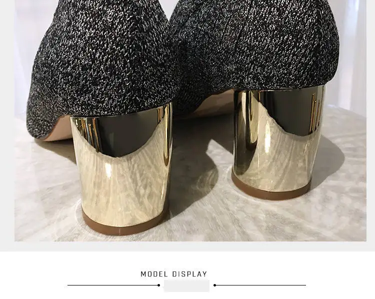 2018 New Autumn And Winter Women's Shoes Casual Stretch Boots High Heel Socks Boots Fashion Ankle Boots M8D143 (6)