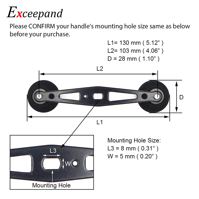 Exceepand Black EVA Super Power Fishing Reel Handle for Abu Garcia Daiwa Low Profile Baitcasting Reel Grips