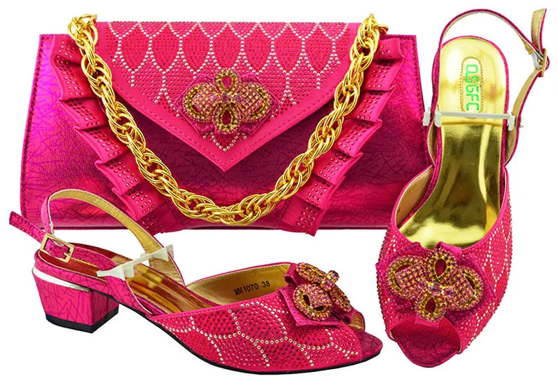 

Italian Comfortable Design Women's Shoes and Handbag to Match African Fashion Shoes and bags Set for Wedding MM1070