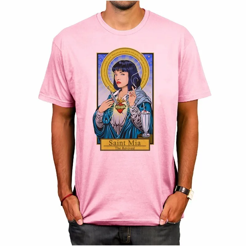 

Movie Mia Wallace Pulp Fiction T Shirt Men Quentin Tarantino Summer Tshirt Male Tee Shirt Short Sleeve Men Women Hip Hop T-shirt