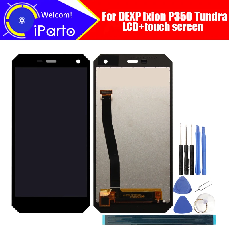 Дешево DEXP Ixion P350 Tundra ЖК дисплей + сенсорный экран в сборе 100% оригинальный протестированный дигитайзер стеклянная панель Замена для P350