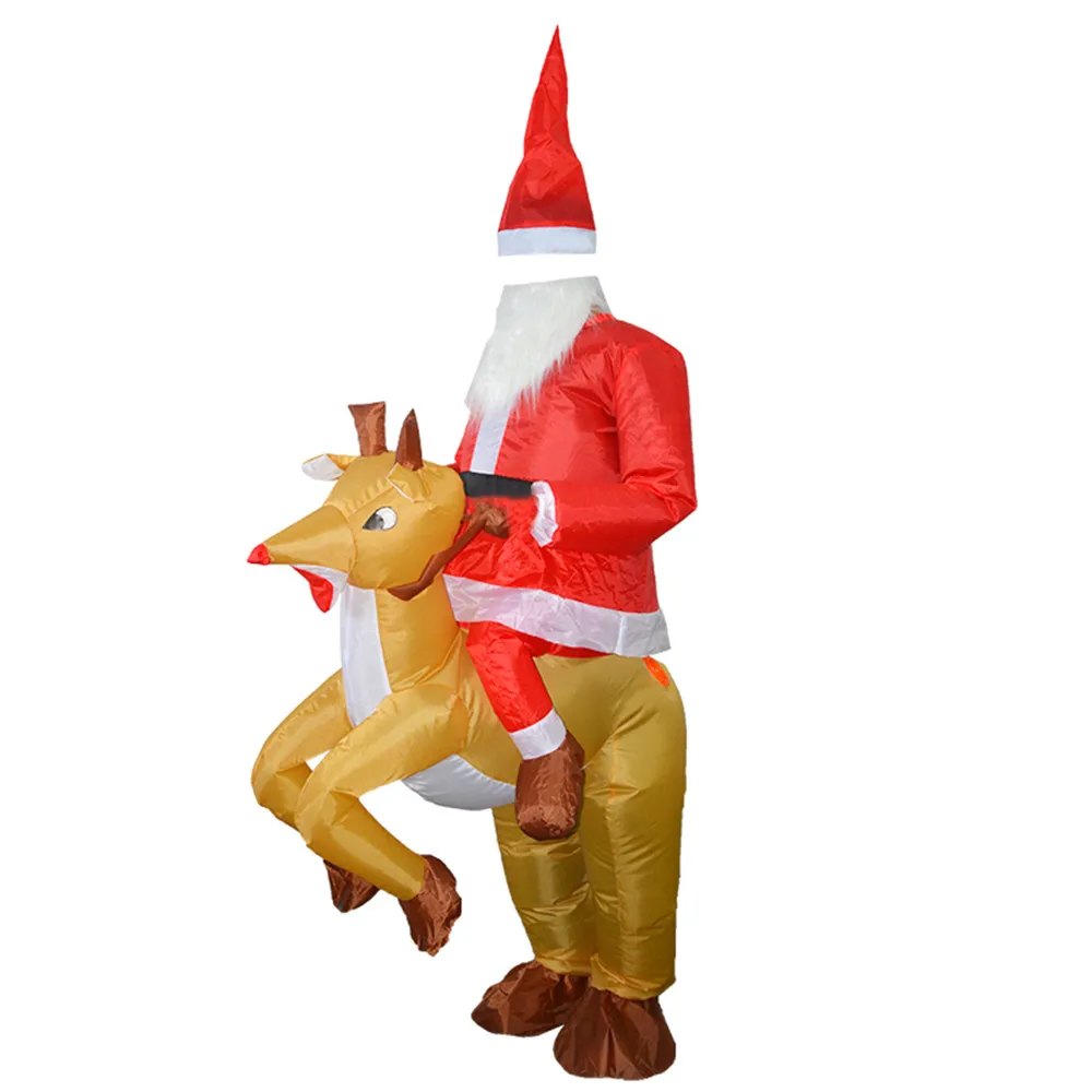 

Children Adult Toy Party Uniforms Inflatable Red Deer Funny Costumes Santa 160-190cm waterproof polyester Ride Christmas Toy