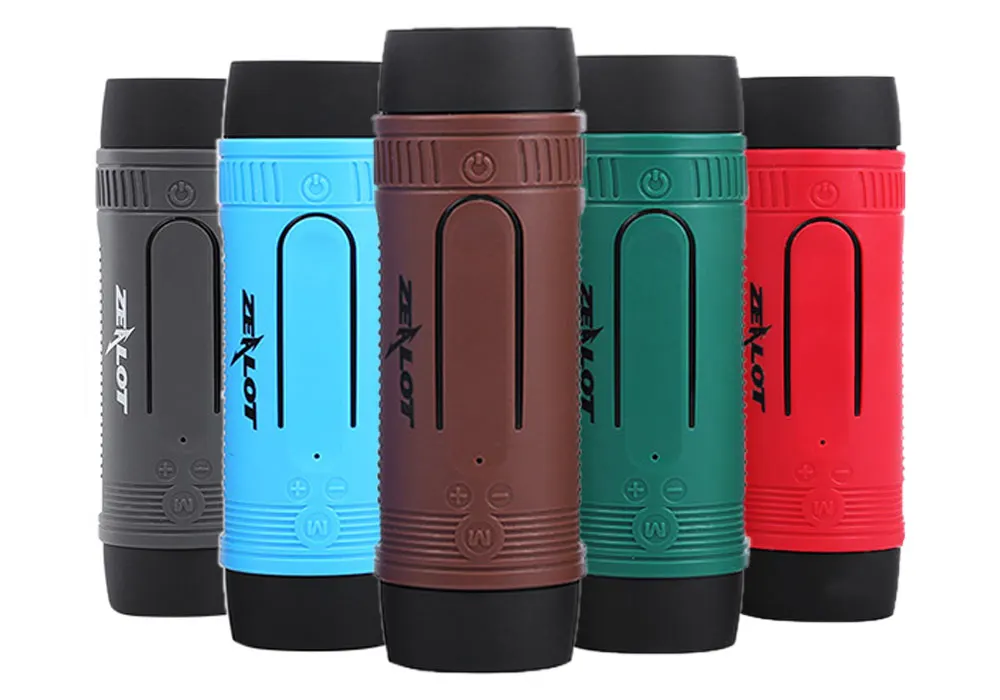 Zealot S1 Portable Rechargeable Bluetooth Power Bank Speaker with LED Light for Outdoor Sport Bicycle Mounting Bracket