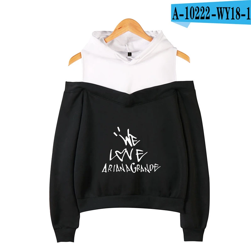 Ariana Grande Off Shoulder Hoodie American Singer Hooded Moletom Unisex Ariana Grande Clothes Long Sleeve Hoodies Women Kpop Ariana Grande Off Shoulder Hoodie American Singer Hooded Moletom Unisex Ariana Grande Clothes Long Sleeve Hoodies Women Kpop