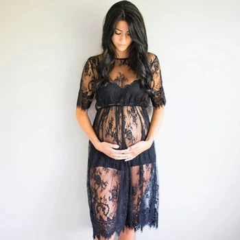Maternity Photography Props Lace See Through Maternity Dress Fancy Studio Clothes Pregnancy Photography Props Drop shipping