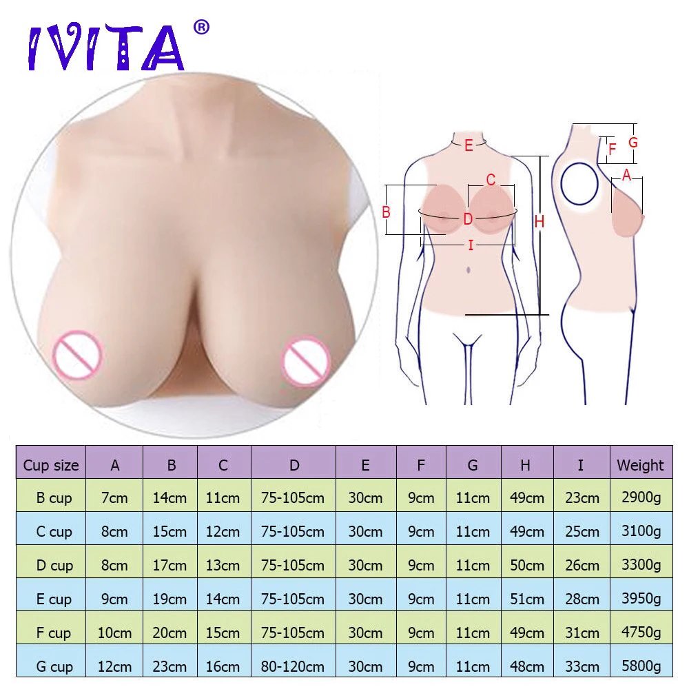 IVITA Realistic Silicone Breast Forms Fake Boobs False Breasts For Crossdresser Drag Queen Shemale Transgender Fashion Bodysuit IVITA Realistic Silicone Breast Forms Fake Boobs False Breasts For Crossdresser Drag Queen Shemale Transgender Fashion Bodysuit