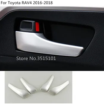 

car body styling cover trim ABS chrome door inner handle armrest handrail 4pcs For toyota RAV4 2016 2017 2018