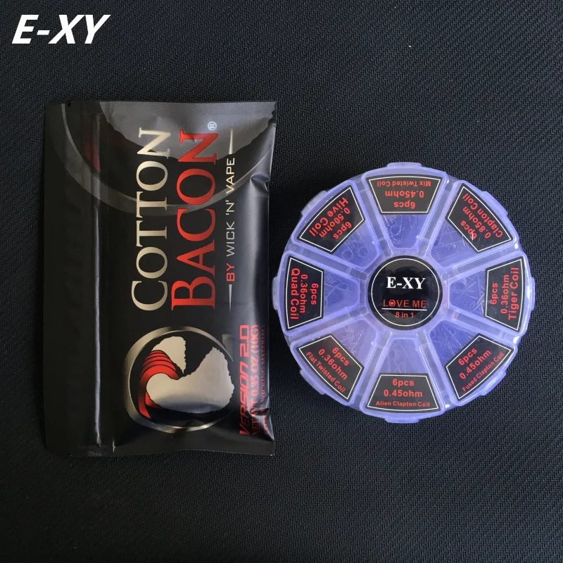 E-XY 8 в 1 комплект сборной катушки Hive Quad Tiger Fused Clapton Mix twisted premade провода распылитель diy RDA+ хлопок