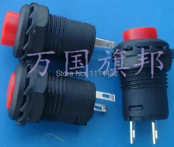 

50ps red button Key switch Push button switch doorbell switch self-locking installation hole:12mm+Cheap and Hight-quality